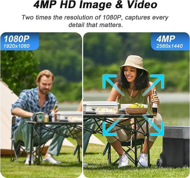 Alt view image 3 of 7 - SANSCO 2K Wireless Security Camera System, 10CH 10" LCD Monitor NVR with Pre-Installed 128GB SD Card, 4PCS 4MP Solar WiFi Camera Outdoor, PIR Human Detection, 2-Way Audio, Color Night Vision