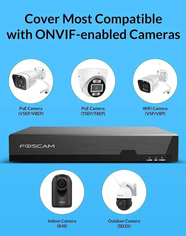 Alt view image 4 of 7 - FOSCAM 8CH PoE Network Video Recorder for Home Security Camera System with AI Human/Vehicle Detection,Remote Access 24/7 Recording, Support 3K 5M Camera, No Hard Disk Drive