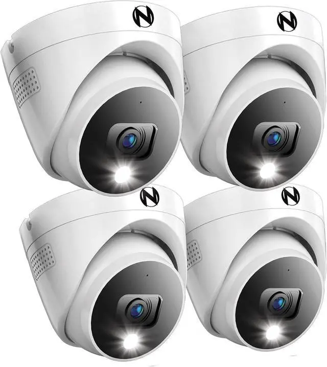 Main image of Night Owl Add On Wired 2K HD Indoor/Outdoor Deterrence Dome Cameras with 2-Way Audio (4 Pack)