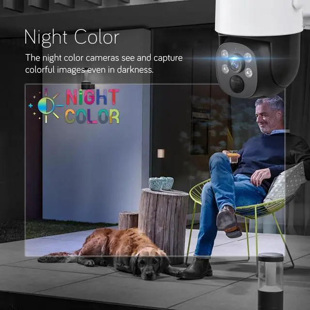 Alt view image 2 of 7 - XMARTO 2K HD Wire-Free Solar Home Security Camera System Wireless, 6-Camera Set with 4 Bullet Cameras & 2 Starlight Night Color PTZ Solar Cameras