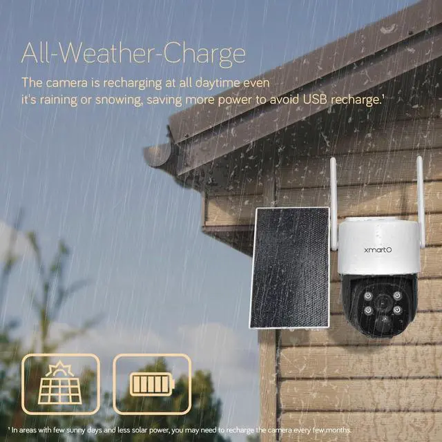 Alt view image 6 of 7 - XMARTO 2K HD Wire-Free Solar Home Security Camera System Wireless, 6-Camera Set with 4 Bullet Cameras & 2 Starlight Night Color PTZ Solar Cameras