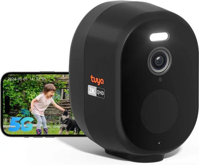 Main image of 2PC Security Camera Wireless Outdoor, 5G/2.4G WiFi Cameras for Home Security, 2K Battery Powered Cameras with AI Detection,Color Night Vision, IP66, 2 Way Audio, Works Alexa&Google Assistant, Cloud/SD