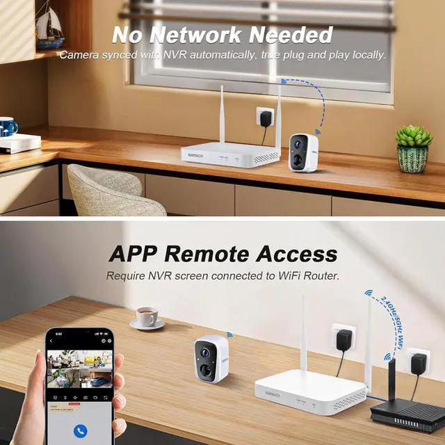 Alt view image 4 of 7 - SANSCO Wireless Security Camera System, Solar-Powered 4MP 6 Cam-Kit, Color Night Vision, 2.4G & 5G WiFi, 128GB Local Recording, No Subscription