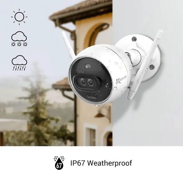 Alt view image 7 of 7 - EZVIZ Outdoor Camera Dual Lens, Surveillance Camera with Color Night Vision & Human/Vehicle Detection, Active Defense with Light & Siren, Two-Way Talk, IP67, No Subscription Fee Cloud(C3X-Cloud)