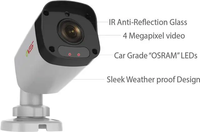 Alt view image 5 of 7 - America Ultra HD 8 Ch. 1TB HDD IP NVR Video Security System, 6 x 2K (4MP) IR Indoor/Outdoor Bullet Security Cameras - Remote Access Via Smart Phone, Tablet, PC & MAC