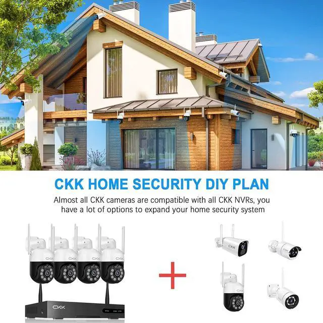 Alt view image 4 of 7 - Pan Tilt Zoom Wireless Security Camera System,4pcs 3MP PTZ Cameras Outdoor Indoor, 8 Channel 3MP WiFi Surveillance NVR System with 1TB Hard Drive,Floodlights & Siren Alarm,AI Human Detection