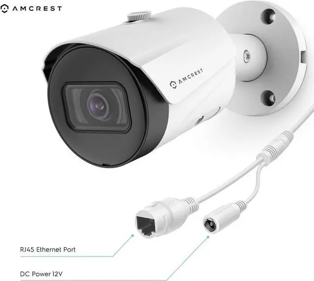 Alt view image 6 of 7 - Amcrest 5MP Security Camera System, 4K 8CH PoE NVR, (4) x 5-Megapixel 2.8mm Wide Angle Lens Weatherproof Metal Bullet POE IP Cameras, Hard Drive Not Included, NV4108E-B1186EW4 (White)