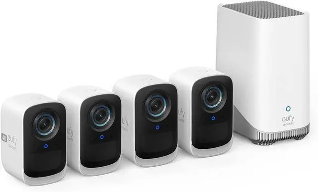 Main image of eufy security eufyCam 3C 4-Cam Kit, Security Camera Outdoor Wireless, 4K Camera, Expandable Local Storage up to 16TB, Face Recognition AI, Spotlight, Color Night Vision, No Monthly Fee
