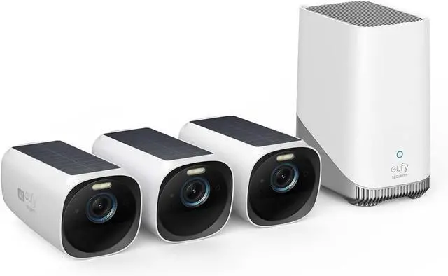 Main image of eufy Security eufyCam S330 (eufyCam 3) 3-Cam Bundle, Security Camera Outdoor Wireless, 4K Camera with Solar Panel, Forever Power, Face Recognition AI, Expandable Local Storage, No Monthly Fee
