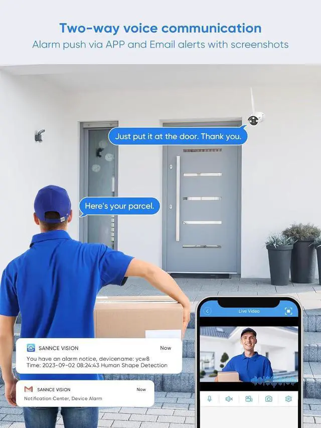 Alt view image 4 of 7 - SANNCE 10CH 5MP NVR All-in-One Wireless CCTV Security Camera System with 1TB HDD Waterproof Surveillance IP Camera System,Plug an Play,Enhance Signal,P2P,Snapshot Email Alert & APP Push