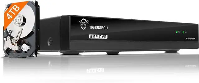 Main image of TIGERSECU Ultra HD 5MP 8 Channel Hybrid Security DVR/NVR with 4TB Hard Drive, Expandable to 16 Cameras, 6-in-1 Home Surveillance Recorder for 8 Analog, TVI, AHD, CVI, RS485 PTZ and 8 IP Cameras
