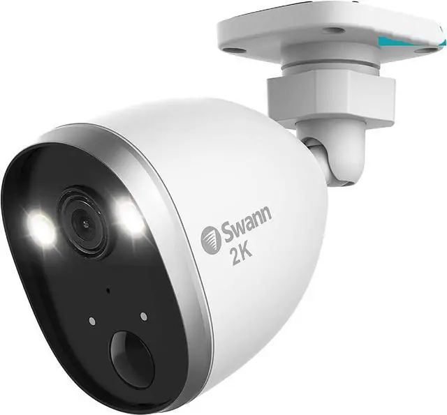 Main image of Swann Wi-Fi Security Camera Outdoor Indoor, 2K Quad HD Powered Home Surveillance Security Cameras with 2-Way Talk, Siren, Sportlight, Heat and Motion Triggered Mobile Alerts, Night Vision, Free Cloud