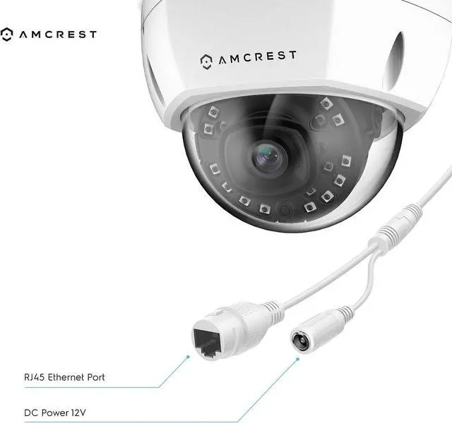 Alt view image 3 of 7 - Amcrest ProHD Outdoor 1080P POE Dome IP Security Camera - IP67 Weatherproof, 1080P (1920 TVL), IP2M-844E (White)