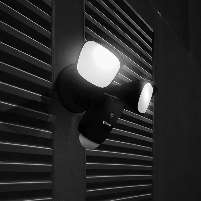 Alt view image 4 of 6 - Swann Floodlight Security Camera w/Dimmable Motion Lighting, 2 Way Talk, Wi-Fi Surveillance 1080p HD, Indoor/Outdoor Color Night Vision, True Detect Heat Sensing, Alexa/Google, Black, SWWHD-FLOCAMB