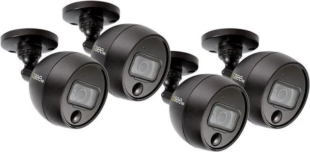 Main image of Q-See (QCA8091B-4 Home Security Camera, 1080p Analog HD Add-On Security CCTV Bullet PIR Surveillance Camera 4 Pack, Night Vision, Indoor and Outdoor, Black