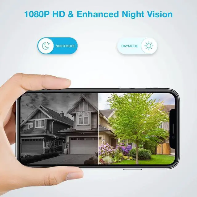 Alt view image 7 of 7 - REXING HS01 Smart Home Security Camera System,1080p,Wireless,Rechargeable Battery,Solar Panel,Door Bell Two-Way Intercom,Waterproof,Motion Activated,Infrared Night Vision,Cloud Storage,WiFi,Mobile App