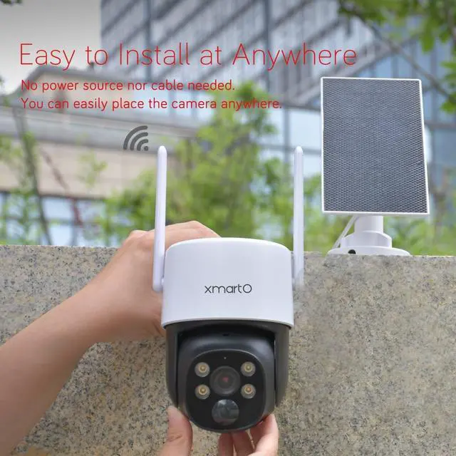Alt view image 5 of 7 - xmartO 100% Wire-Free PTZ Solar Home Security Camera System Wireless, 6-Set 2K 4MP QHD CCTV Camera Kit with 4k 10CH Expandable WiFi NVR Screen, All-Weather Solar Charge