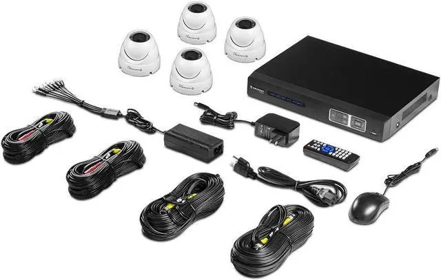 Alt view image 2 of 6 - Amcrest Full-HD 1080P 4CH Video Security System - Four 1920TVL 2.1-Megapixel Weatherproof IP67 Dome Cameras, 65ft IR LED Night Vision, 2TB HDD, HD Over Analog/BNC, Smartphone View (White)