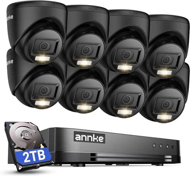 Main image of ANNKE 16CH Security Camera System 1080P Lite H.265+ 5-in-1 DVR with 8× 1080P HD Outdoor Weatherproof CCTV Camera with Smart Color Night Vision, 2TB Hard Drive, AI Motion Detection, Remote Access