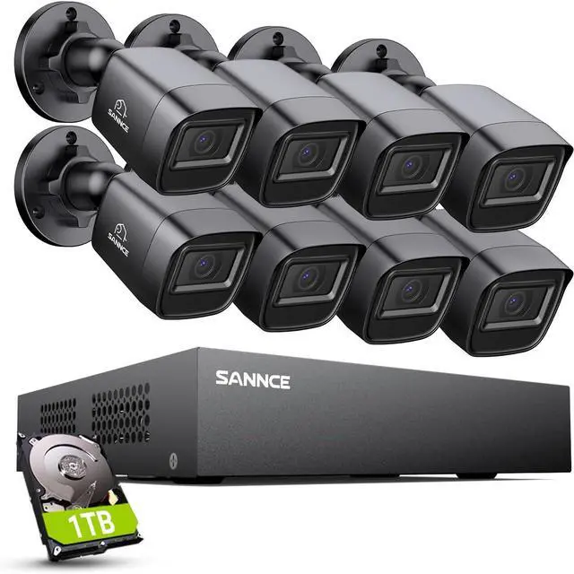 Main image of SANNCE 1080P Security Camera System 8CH Home Surveillance DVR and 8PCS 1080P Weatherproof Outdoor CCTV Camera with 100ft Night Vision, Easy Remote Access, Smart Playback(1TB HDD)