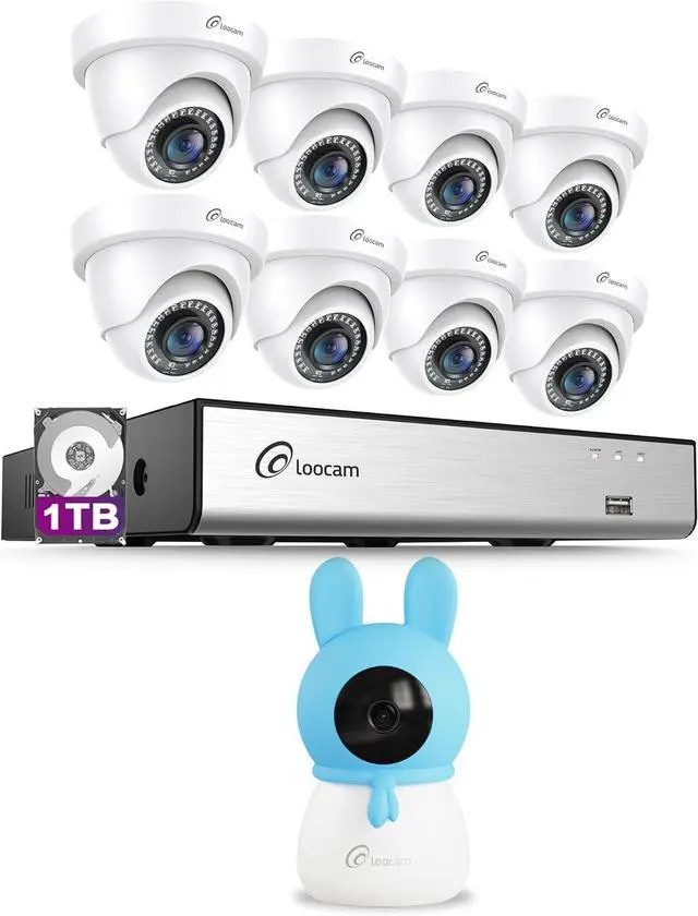 Main image of Security Camera System Outdoor with AI Human/Vehicle Detection, 2MP HD 1920TVL Wired CCTV Surveillance Camera System, H.265+ 8CH DVR & 1TB Hard Drive, Smart Playback, Remote Access, Email Alert
