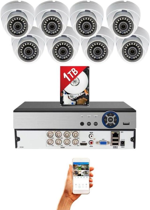 Main image of Evertech 8 Channel Security Camera System 1TB Hard Drive HD 1080p Indoor Outdoor 2.8mm Fixed Lens Cameras CCTV Surveillance System Easy Remote Access