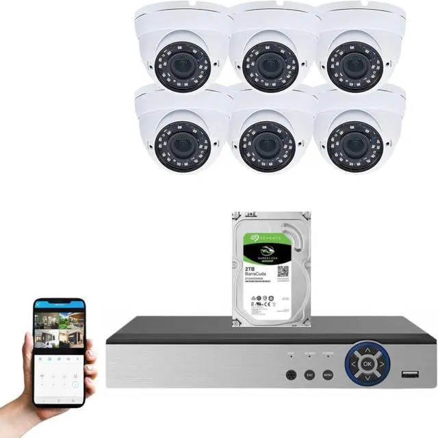 Main image of Evertech 1080p HD 8 Channel 6 Security Camera Surveillance System 2TB HDD Recording Storage