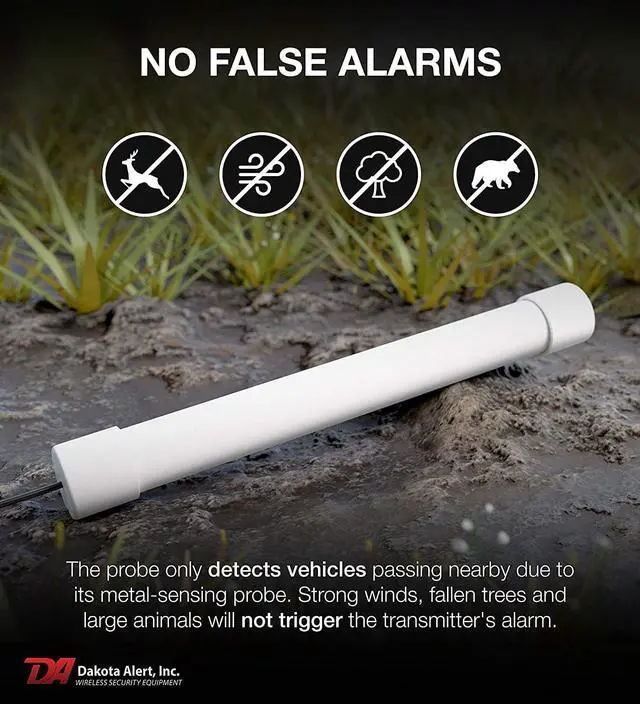 Alt view image 5 of 7 - Dakota Alert Driveway Alarm Sensor - DCPA-4k Plus Driveway Alarms Wireless Outside Weatherproof Alert System, 1-Mile-Long Range Sensors, Receiver & Vehicle Detecting Probe Transmitter & 50' Wire
