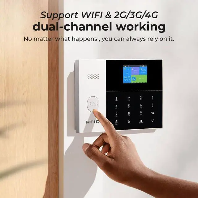 Alt view image 3 of 7 - Wireless Home Alarm System 24-Piece Kit, WiFi/4G Alarm System for Home Security with Phone APP Alert (Door Sensor,Siren,Remote, Motion Detector) for Home, Apartment, Compatible with Alexa
