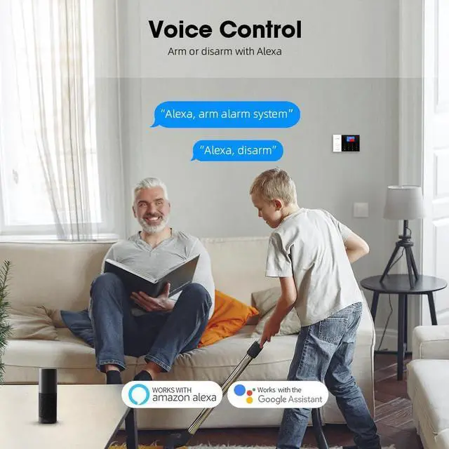 Alt view image 4 of 7 - Wireless Home Alarm System 24-Piece Kit, WiFi/4G Alarm System for Home Security with Phone APP Alert (Door Sensor,Siren,Remote, Motion Detector) for Home, Apartment, Compatible with Alexa