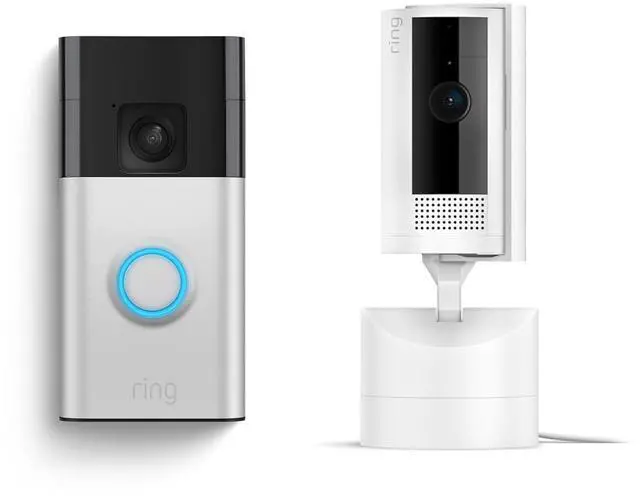 Alt view image 2 of 7 - Ring Battery Doorbell with Ring Pan-Tilt Indoor Cam (White)