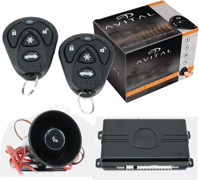Main image of Avital 3100L 3100 1-Way Security System with Siren & Two 4-Button Remotes