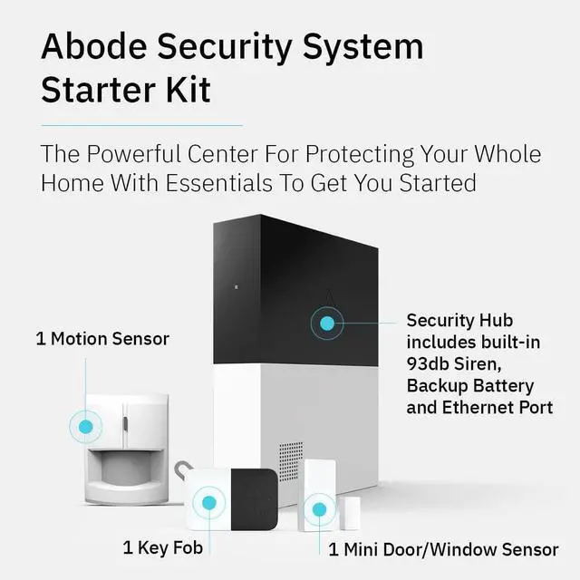 Alt view image 2 of 6 - Abode 4 Piece Wireless Smart Security System - Works with Apple HomeKit, Z-Wave and Zigbee Devices - Expandable to Protect Your Whole Home - Easy DIY Installation - Optional Professional Monitoring
