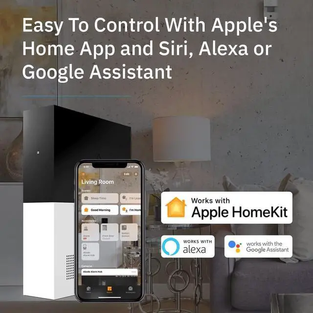 Alt view image 3 of 6 - Abode 8 Piece Wireless Smart Security System - Works with Apple HomeKit, Z-Wave and Zigbee Devices - Expandable to Protect Your Whole Home - Easy DIY Installation - Optional Professional Monitoring