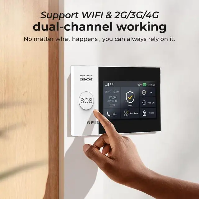 Alt view image 3 of 7 - Wireless Home Alarm System 21-Piece Kit, WiFi/4G Alarm System for Home Security with Phone APP Alert (Door Sensors,Alarm Siren, Remote, Motion Detector) for Home, Apartment, Work with Alexa