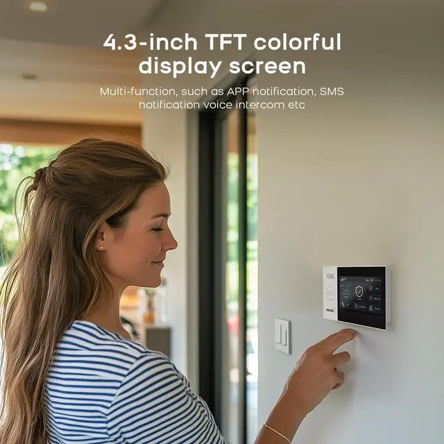Alt view image 2 of 7 - Wireless Alarm System for Home Security,24-Piece Kits,WiFi+4G Dual-Network,Real-Time Alerts,Smart Life Tuya APP Push,Compatible with Alexa Google Assistant,No Subscription Fee For Villa,Warehouse
