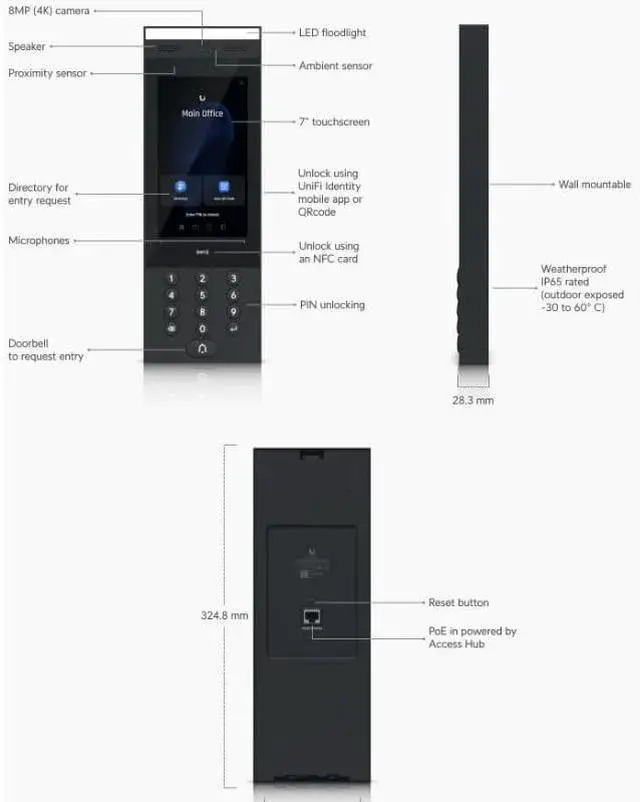 Alt view image 5 of 6 - Ubiquiti Indoor/Outdoor Intercom Terminal (UA-Intercom)