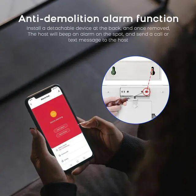 Alt view image 7 of 7 - Wireless Alarm System for Home Security,24-Piece Kits,WiFi+4G Dual-Network,Real-Time Alerts,Smart Life Tuya APP Push,Compatible with Alexa Google Assistant,No Subscription Fee For Villa,Warehouse