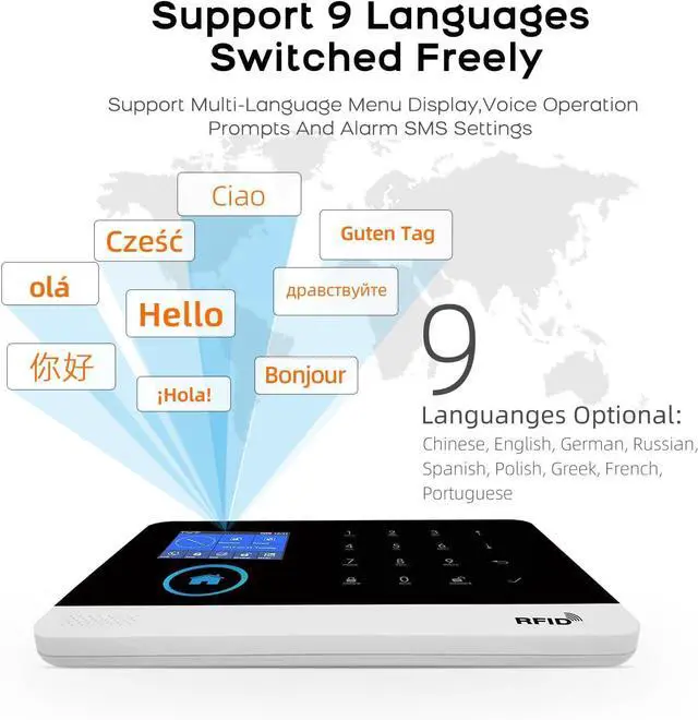 Alt view image 6 of 7 - Wireless Alarm System for Home Security,DIY Wifi/4G Tuya Smart Life Burglar Alarm Kits with Door/Window Entry Sensors,Compatible with Alexa and Google,for Apartment Office,Villa