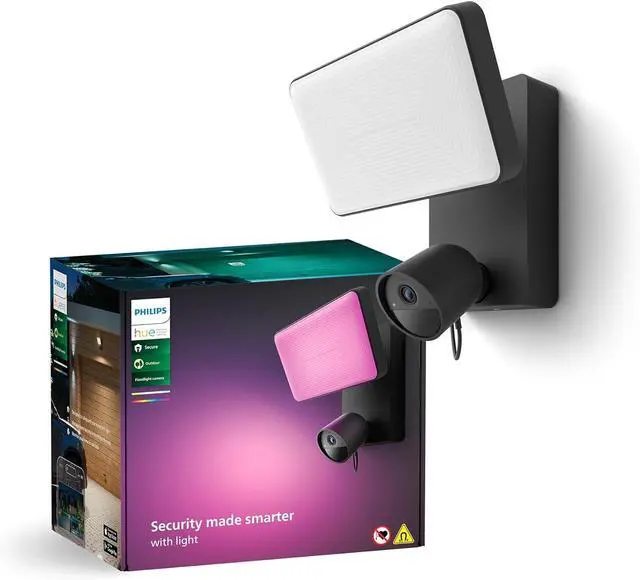 Main image of Philips Hue Secure Floodlight with Camera - 1 Pack - 1080P HD Video - Night Vision - Color-Capable, 2250 Lumens Light - Motion Detection - Two-Way Talk - Outdoor - Weatherproof - Works with Hue App