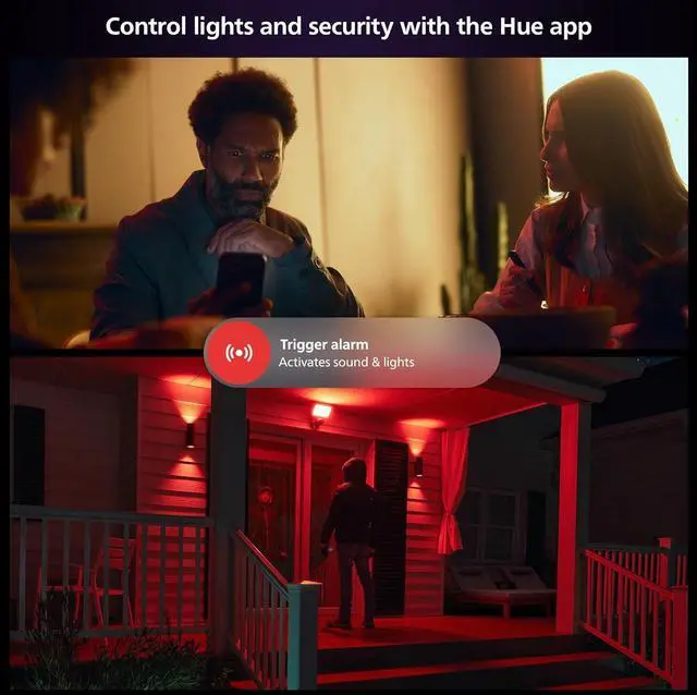 Alt view image 5 of 7 - Philips Hue Secure Floodlight with Camera - 1 Pack - 1080P HD Video - Night Vision - Color-Capable, 2250 Lumens Light - Motion Detection - Two-Way Talk - Outdoor - Weatherproof - Works with Hue App