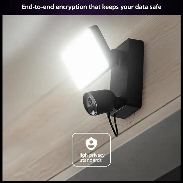 Alt view image 4 of 7 - Philips Hue Secure Floodlight with Camera - 1 Pack - 1080P HD Video - Night Vision - Color-Capable, 2250 Lumens Light - Motion Detection - Two-Way Talk - Outdoor - Weatherproof - Works with Hue App