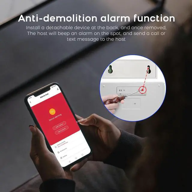 Alt view image 7 of 7 - Wireless Alarm System for Home Security,DIY Wifi/4G Tuya Smart Life Burglar Alarm Kits with Door/Window Entry Sensors,Compatible with Alexa and Google,for Apartment Office,Villa