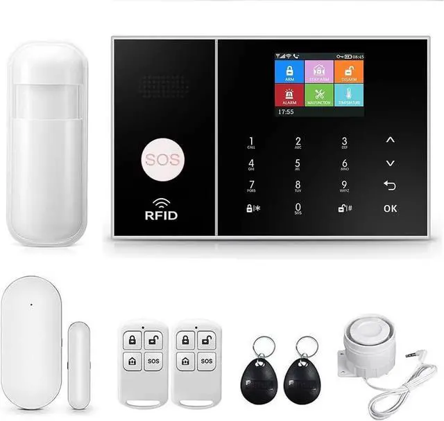 Main image of WiFi+GSM/4G Home Smart Alarm Security System Kit,DIY Wireless Burglar Alert System Anti-Theft,Motion Detector,Door Window Sensor,External Siren,Smart Life Tuya APP,NO Monthly Fees(PG108-A)