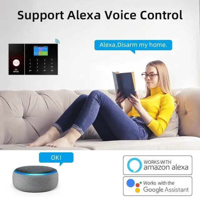 Alt view image 5 of 7 - WiFi+GSM/4G Home Smart Alarm Security System Kit,DIY Wireless Burglar Alert System Anti-Theft,Motion Detector,Door Window Sensor,External Siren,Smart Life Tuya APP,NO Monthly Fees(PG108-A)