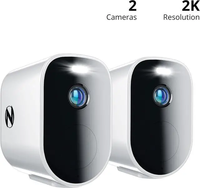 Alt view image 2 of 7 - Night Owl Wire Free 2K HD Indoor/Outdoor Deterrence Cameras with 2-Way Audio (2-Pack)
