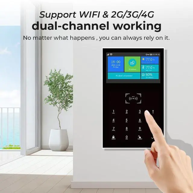 Alt view image 4 of 7 - Wireless Home Alarm System 24-Piece Kit, WiFi/4G Alarm System for Home Security with Phone APP Alert (Door Sensors,Alarm Siren,Remote, Motion Detector) for Home, Apartment, Compatible with Alexa