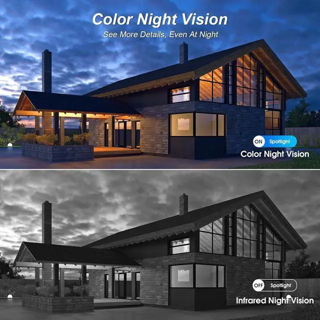 Alt view image 3 of 7 - SANSCO Solar Security Cameras System Outdoor, 10CH 2K NVR Wireless Recorder with 500GB HDD, 180 Days Local Storage, 4X 4MP WiFi IP Camera - No Monthly Fee, Waterproof, 2-Way Audio, Color Night Vision