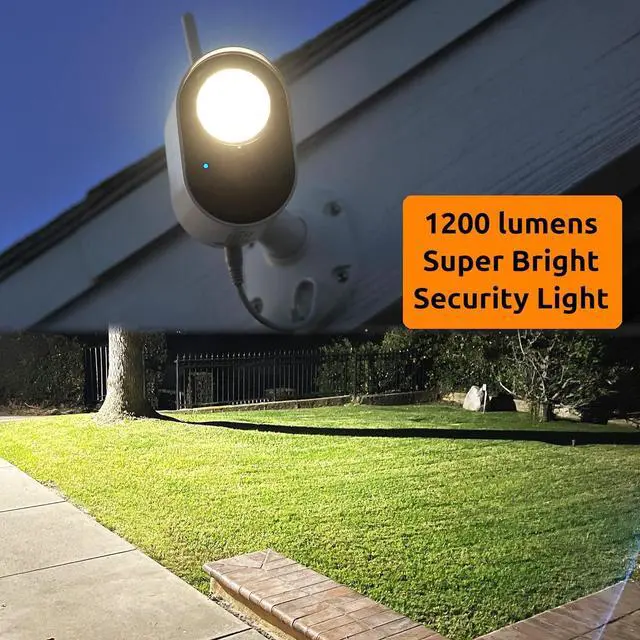 Alt view image 4 of 7 - TOUCAN Spotlight Outdoor Home Security Camera, Wired, Night Vision, Motion Sensor, 2-Way Audio, Alexa & Google, No Subscription 2-Pack