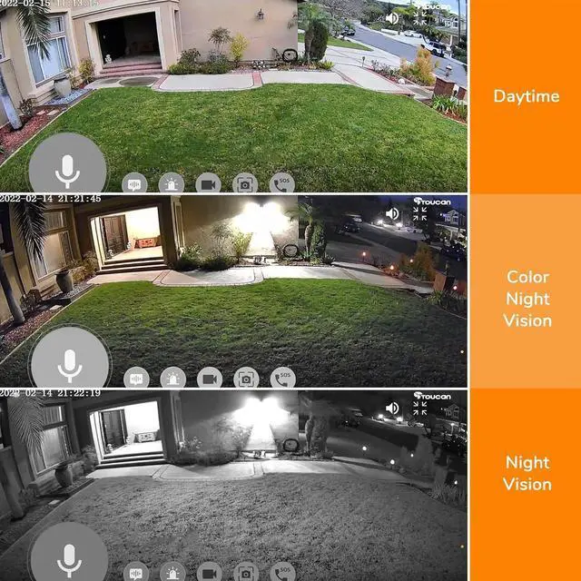 Alt view image 5 of 7 - TOUCAN Spotlight Outdoor Home Security Camera, Wired, Night Vision, Motion Sensor, 2-Way Audio, Alexa & Google, No Subscription 2-Pack